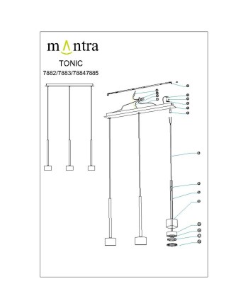 TONIC * COLGANTE 3L LINEA - GX53 - CROMO
